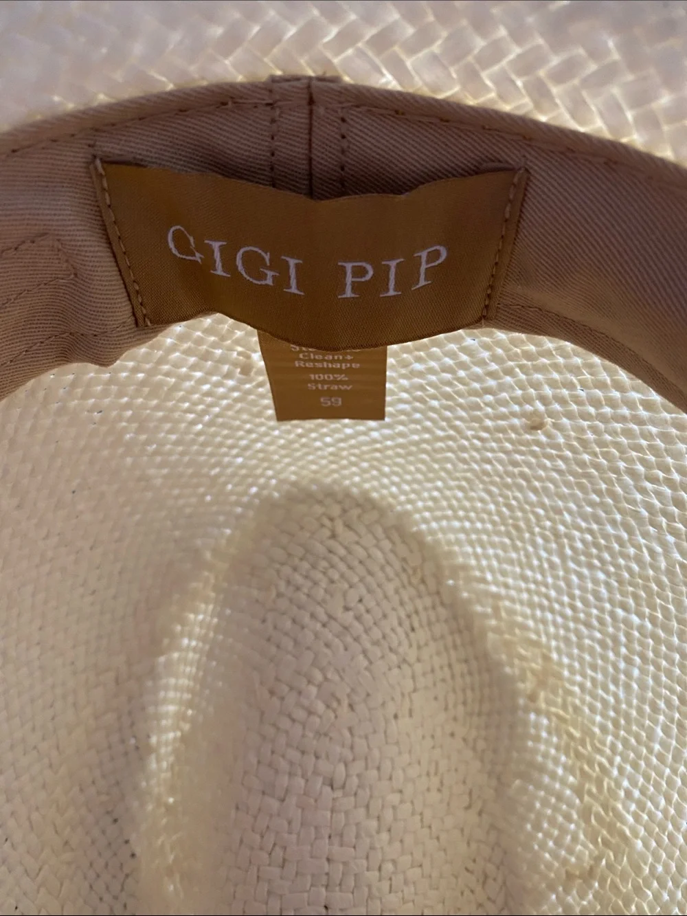 GIGI PIP Wide-Brim Straw Fedora Hat - Cream WILLA